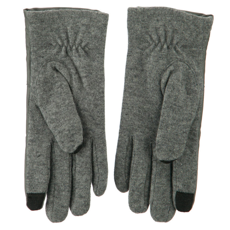 Women's Pleather Wool Texting Glove