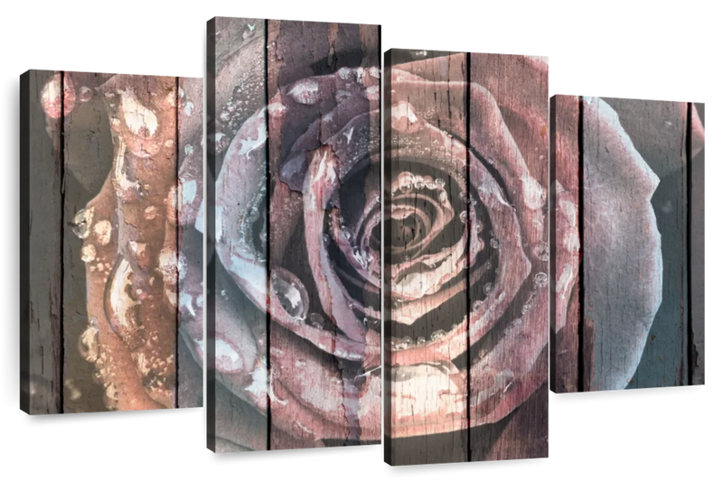 Colorful Wooden Rose Wall Art