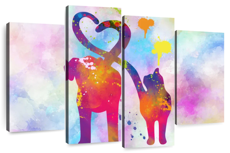 Cat And Dog Love Wall Art