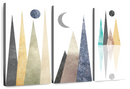 Geometric Mountain Scene Wall Art