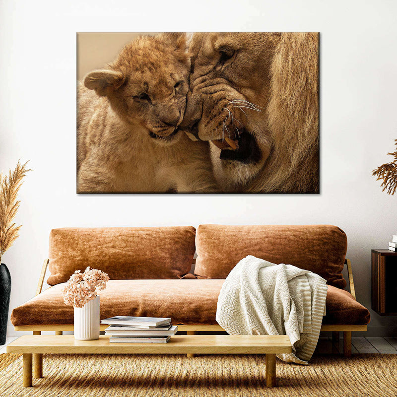 Bonding Lions Wall Art