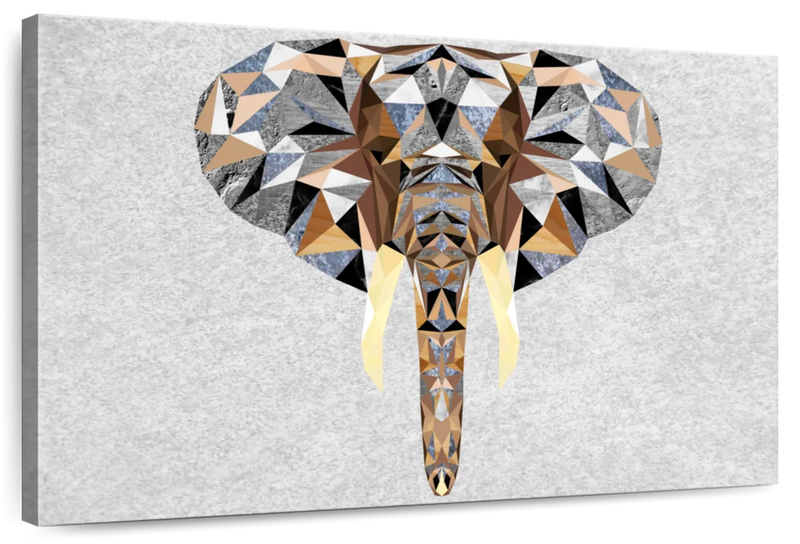 Geometric Colorful Elephant Wall Art