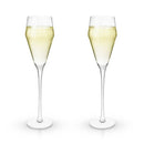 Raye Angled Crystal Prosecco Glasses Set of 2 by Viski
