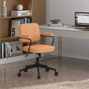PU Leather Office Chair with Rocking Backrest and Ergonomic Armrest-Orange by LJGDeals