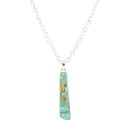 Pueblo Blue Turquoise and Sterling Silver Pendant Necklace