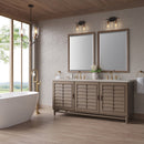 James Martin Portland 72" Double Bathroom Vanity, Whitewashed Walnut