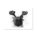 Pug Reindeer Print