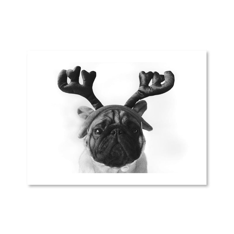 Pug Reindeer Print