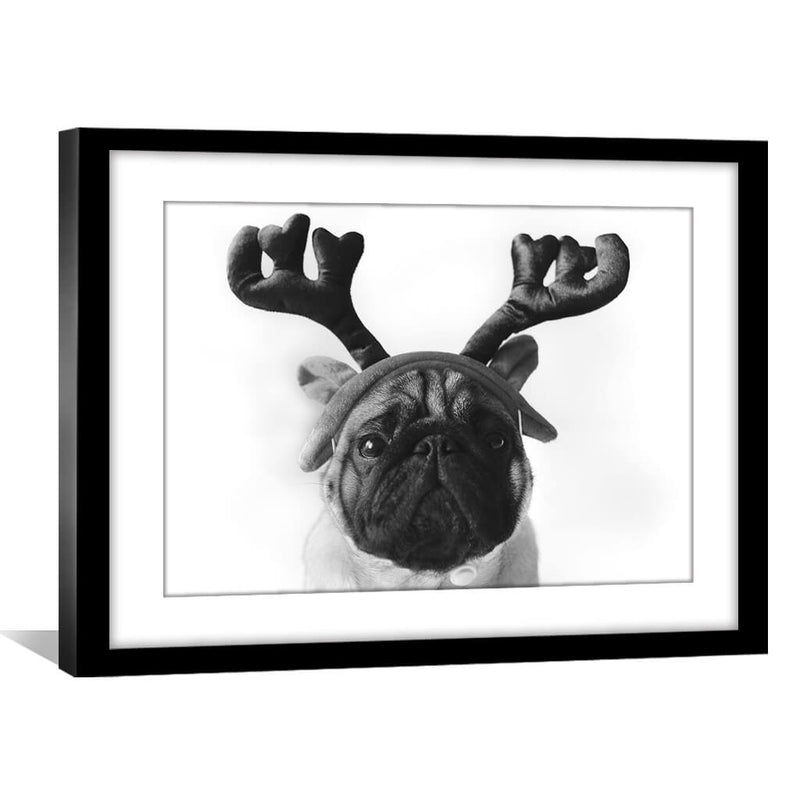 Pug Reindeer Print