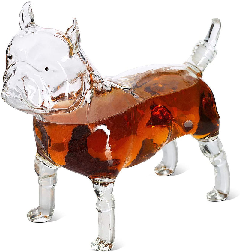 French Bull Dog - Pug Animal Whiskey and Wine Decanter The Wine Savant - 500ml - Whiskey, Wine Scotch or Liquor Decanter