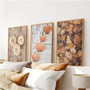Cozy Fall Wall Art Set of 3. Pumpkins and Autumn Leaves by Wall Art Set