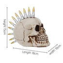 Punk beige resin skull head bullet mohawk living room statue by Decorbites