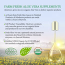 Pure Aloe Vera Juice Lemon Flavor - USDA Certified Organic