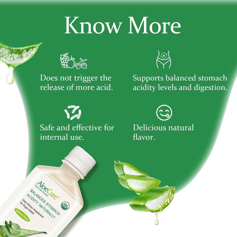 Pure Aloe Vera Juice Natural Flavor - USDA Certified Organic