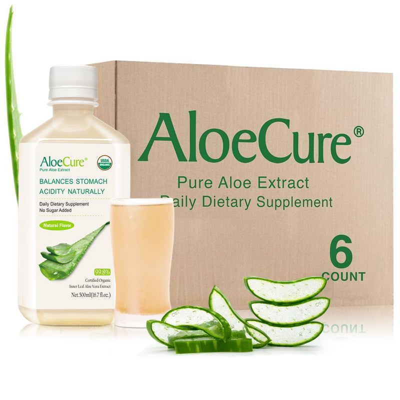 Pure Aloe Vera Juice Natural Flavor - USDA Certified Organic
