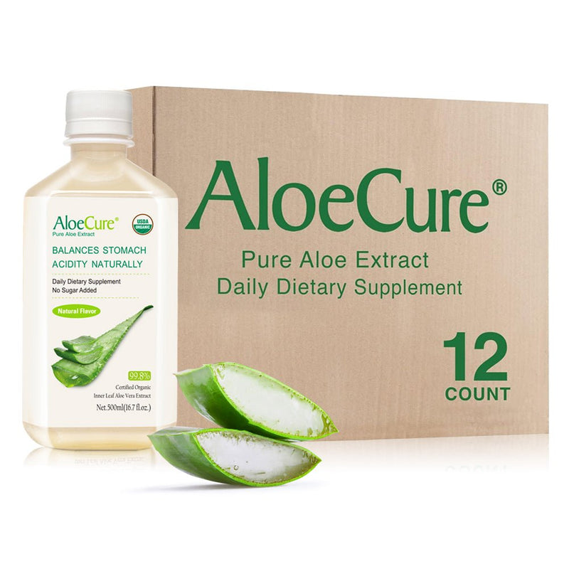 Pure Aloe Vera Juice Natural Flavor - USDA Certified Organic