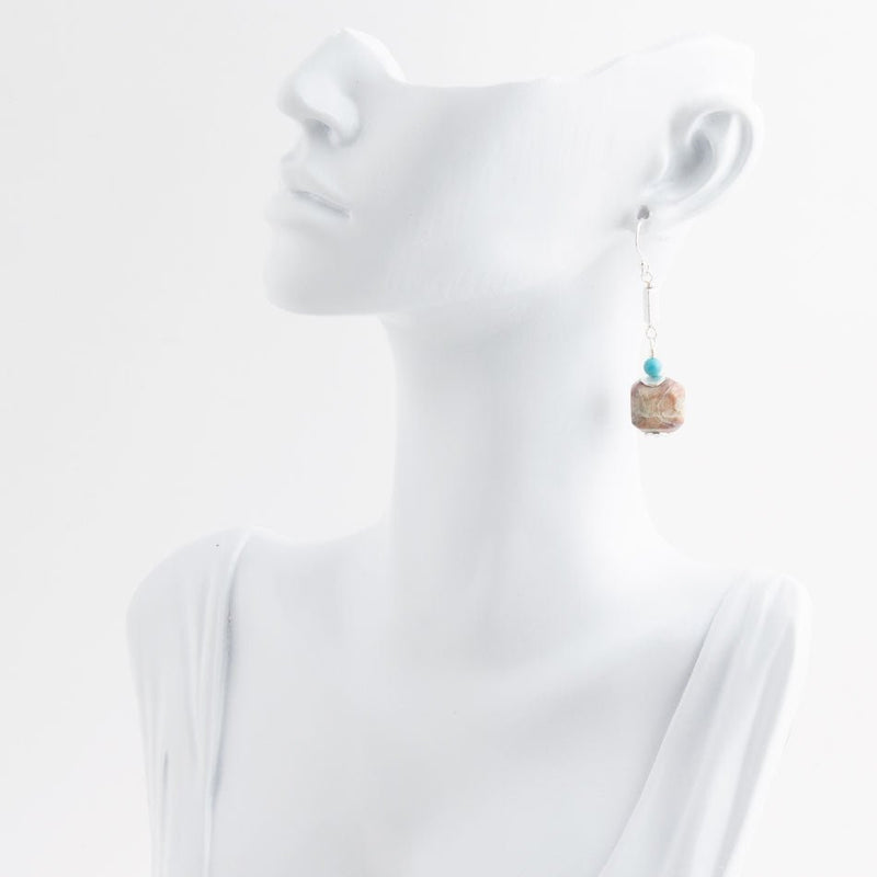 Purple Agate Chucky Sterling Silver Drop Earrings