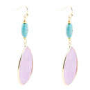 Purple Amethyst Tear Golden Drop Earrings