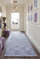 Purple Blue and Ivory Abstract Hand Tufted Premium Wool Area Rug by The Rug Decor