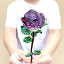 GobekUsa Crystal Rose Figurine: Elegant Glass Rose Ornament for Home Decor, Gifts