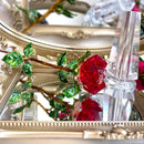 GobekUsa Crystal Rose Figurine: Elegant Glass Rose Ornament for Home Decor, Gifts