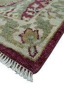 Purple and Olive 8x10 Traditional Dragon Oushak Design Hand knotted wool area rug by The Rug Decor