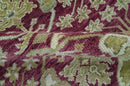 Purple and Olive 8x10 Traditional Dragon Oushak Design Hand knotted wool area rug by The Rug Decor