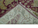 Purple and Olive 8x10 Traditional Dragon Oushak Design Hand knotted wool area rug by The Rug Decor