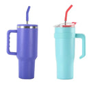 Purple and teal stainless steel sippy cup kitchen travel mug by Decorbites