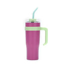 Purple and teal stainless steel sippy cup kitchen travel mug by Decorbites
