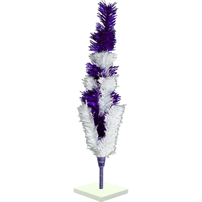 Purple & White Layered Tinsel Christmas Tree