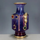 GobekUsa Jun Porcelain Gilded Gemstone Inlaid Vase - Chinese Living Room Ornaments