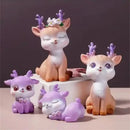 Purple cartoon sika deer resin ornament bedroom decor figurine by Decorbites