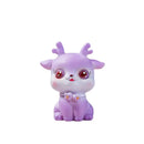 Purple cartoon sika deer resin ornament bedroom decor figurine by Decorbites