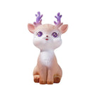 Purple cartoon sika deer resin ornament bedroom decor figurine by Decorbites