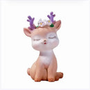 Purple cartoon sika deer resin ornament bedroom decor figurine by Decorbites