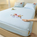 GobekUsa Cartoon Embroidered Fitted Sheet Single Bed Cover, 100% Cotton, All Seasons, Anti-Slip