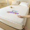 GobekUsa Cartoon Embroidered Fitted Sheet Single Bed Cover, 100% Cotton, All Seasons, Anti-Slip