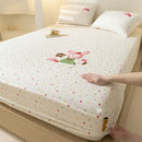 GobekUsa Cartoon Embroidered Fitted Sheet Single Bed Cover, 100% Cotton, All Seasons, Anti-Slip