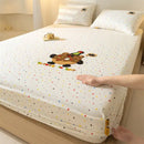 GobekUsa Cartoon Embroidered Fitted Sheet Single Bed Cover, 100% Cotton, All Seasons, Anti-Slip