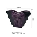 GobekUsa Dark Butterfly Ceramic Vase for Table Decoration and Floral Arrangement
