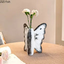 GobekUsa Dark Butterfly Ceramic Vase for Table Decoration and Floral Arrangement