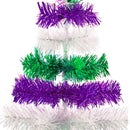 Purple, Green, & White Layered Tinsel Christmas Tree