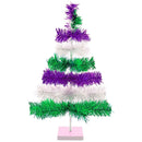 Purple, Green, & White Layered Tinsel Christmas Tree