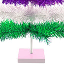 Purple, Green, & White Layered Tinsel Christmas Tree