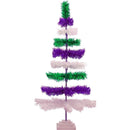 Purple, Green, & White Layered Tinsel Christmas Tree