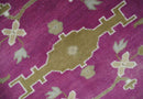 Purple, Ivory and Olive Traditional Hand knotted Oriental Oushak 9x12 wool Area Rug by The Rug Decor