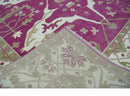 Purple, Ivory and Olive Traditional Hand knotted Oriental Oushak 9x12 wool Area Rug by The Rug Decor