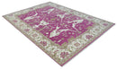 Purple, Ivory and Olive Traditional Hand knotted Oriental Oushak 9x12 wool Area Rug by The Rug Decor