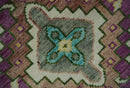 Purple, Ivory, Green and Aqua Hand Knotted Traditional Oushak 9x12 wool Area Rug by The Rug Decor